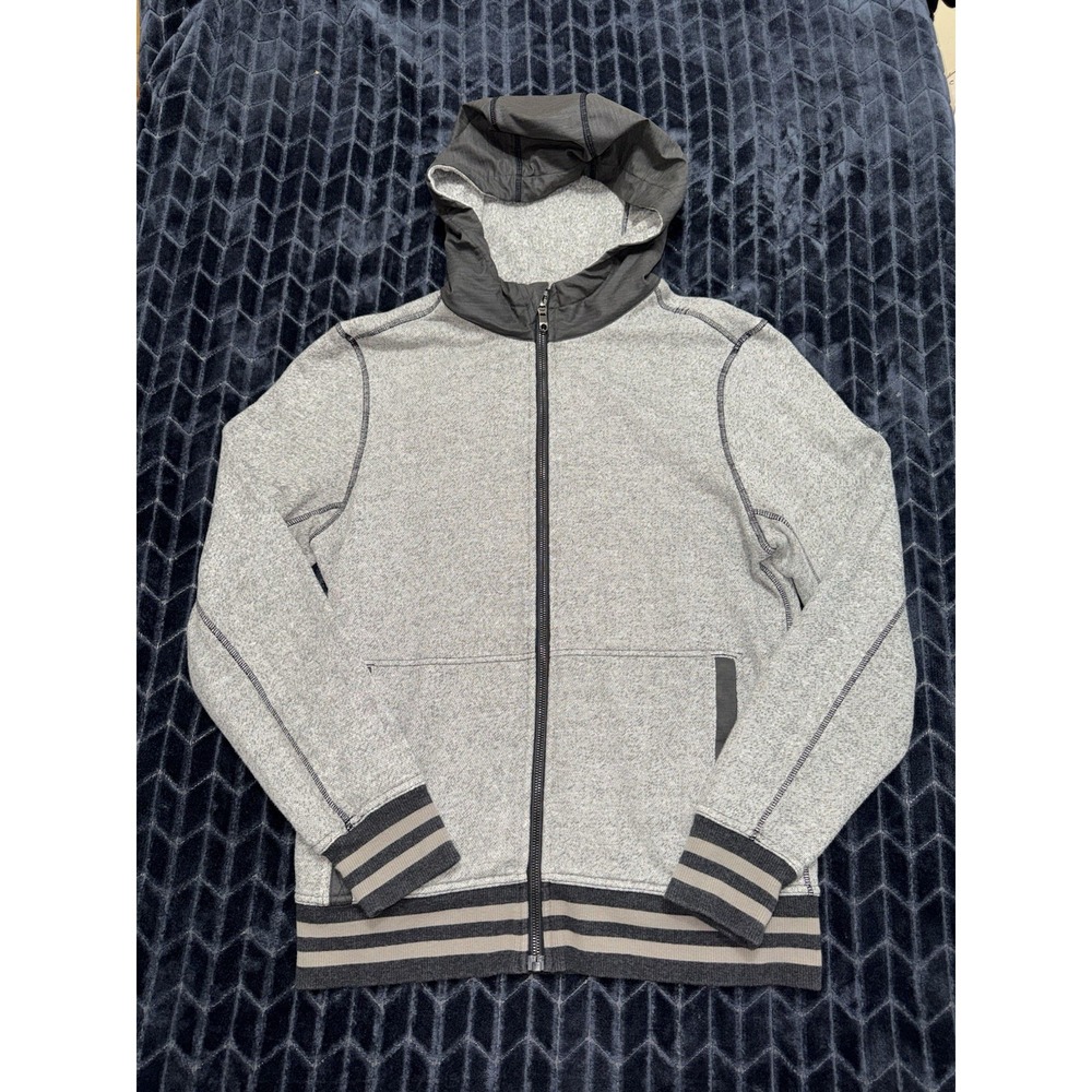 Lululemon Men's Full Zip Hoodie Jacket Gray Knit Size Medium